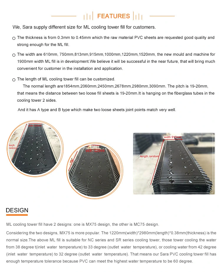 Marley Cooling Tower Packing Use PVC Material Fill